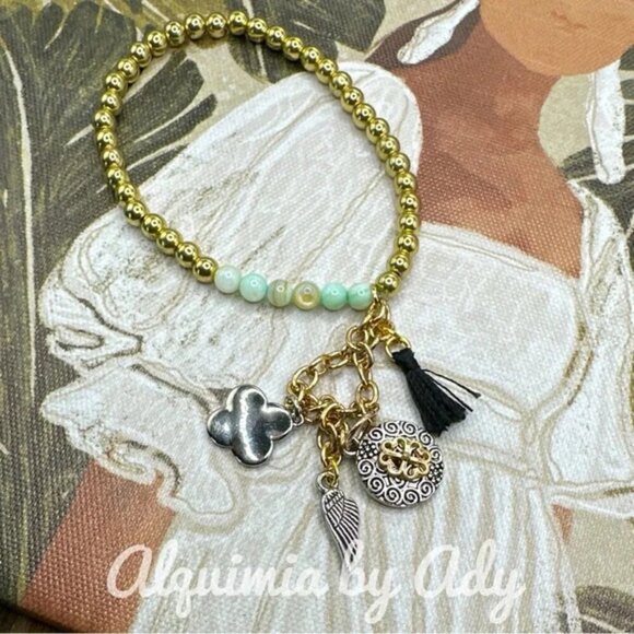 Amazonite charm adorned bracelet - Picture 1 of 1